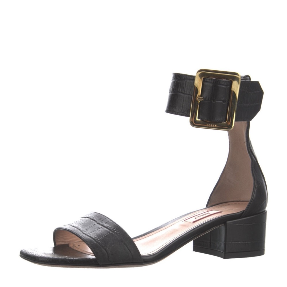 BALLY black embossed sandals 6